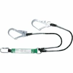 COVERGUARD Longe Double à Absorbeur Corde Tressée Avec 2 Connecteurs Acier Ouverture 50mm FAGUS - EN355 1m