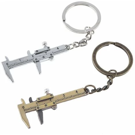 CADEAU 2PCS Mini Pied à Coulisse Tendance De 40 Mm - Outil De Mesure - Porte-clés En Alliage De Zinc - Porte-clés à Coulisse De Poche - Or + Argent 3 CADEAU 2PCS Mini Pied à Coulisse Tendance De 40 Mm - Outil De Mesure - Porte-clés En Alliage De Zinc - Porte-clés à Coulisse De Poche - Or + Argent