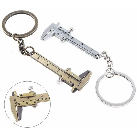 CADEAU 2PCS Mini Pied à Coulisse Tendance De 40 Mm - Outil De Mesure - Porte-clés En Alliage De Zinc - Porte-clés à Coulisse De Poche - Or + Argent 5 CADEAU 2PCS Mini Pied à Coulisse Tendance De 40 Mm - Outil De Mesure - Porte-clés En Alliage De Zinc - Porte-clés à Coulisse De Poche - Or + Argent – Image 3