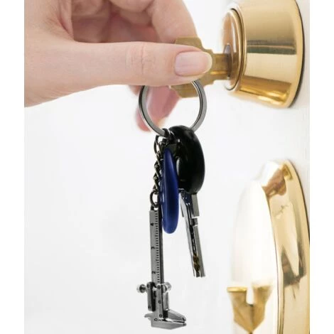 CADEAU 2PCS Mini Pied à Coulisse Tendance De 40 Mm - Outil De Mesure - Porte-clés En Alliage De Zinc - Porte-clés à Coulisse De Poche - Or + Argent 7 CADEAU 2PCS Mini Pied à Coulisse Tendance De 40 Mm - Outil De Mesure - Porte-clés En Alliage De Zinc - Porte-clés à Coulisse De Poche - Or + Argent – Image 5