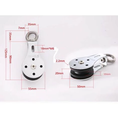 Poulie De Levage à Roulement Simple Et Silencieuse - Double Roulements En Nylon - Poulie De Suspension - Charge 300 Kg,Starlight 5 Poulie De Levage à Roulement Simple Et Silencieuse - Double Roulements En Nylon - Poulie De Suspension - Charge 300 Kg,Starlight – Image 3