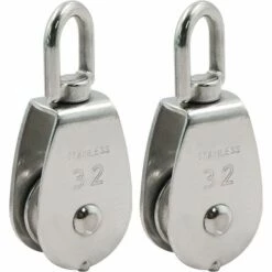 32 Mm Poulie Simple Pivotant à Poulie Roulements De Poulie Crochet - Acier Inox 304, Pour Cabl Et Nylon, Levage Capacité De La Poulie 250kg(Argent)，Starlight，2 Pièces