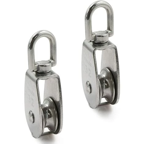 32 Mm Poulie Simple Pivotant à Poulie Roulements De Poulie Crochet - Acier Inox 304, Pour Cabl Et Nylon, Levage Capacité De La Poulie 250kg(Argent),Starlight,2 Pièces 6 32 Mm Poulie Simple Pivotant à Poulie Roulements De Poulie Crochet - Acier Inox 304, Pour Cabl Et Nylon, Levage Capacité De La Poulie 250kg(Argent),Starlight,2 Pièces – Image 4