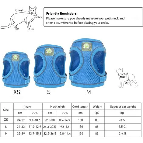 ECHOO Harnais Et Laisse Pour Chat Avec Laisse Pour Chaton : Ensemble De Gilet Ajustable Anti-évasion Pour Chats Compatible Avec Les Chiots De Petit Chien 4 ECHOO Harnais Et Laisse Pour Chat Avec Laisse Pour Chaton : Ensemble De Gilet Ajustable Anti-évasion Pour Chats Compatible Avec Les Chiots De Petit Chien – Image 2