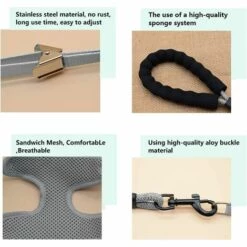 ECHOO Ensemble Harnais Et Laisse Pour Chat Anti-évasion, Bande De Gilet Réglable Pour Chatons Doux, Harnais De Gilet En Maille Respirante -Equipement antichute Soldes 49193367 3