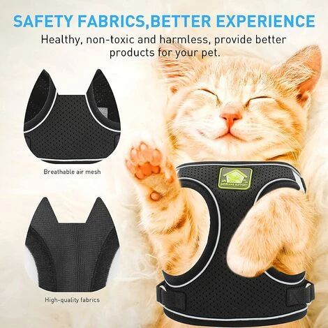 ECHOO Harnais De Chat Et Laisse Avec Laisse Pour Chaton : Ensemble De Gilet Réglable Anti-évasion Pour Chats Compatible Avec Les Chiots De Petit Chien 6 ECHOO Harnais De Chat Et Laisse Avec Laisse Pour Chaton : Ensemble De Gilet Réglable Anti-évasion Pour Chats Compatible Avec Les Chiots De Petit Chien – Image 4