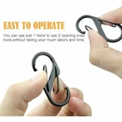 Noir Mini Mousqueton Porte Clé Mini S Forme Mousqueton Clips Mousquetons Porte Clefs, Clips Double Boucle Mousqueton Pour Activités Plein Air, Camping, Randonnée Ou Voyage 20 Pièces Macaron -Equipement antichute Soldes 50928311 3