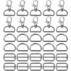 VERSAILLESFR Lot De 36 Porte-clés En Métal – Mousquetons Pivotants, Anneau En D Et Boucle Coulissante Pour Sac à Main, Fermoir, Sangle, Sac à Dos, Accessoires De Bricolage, 2,5 Cm, Argenté, Versailles -Equipement antichute Soldes 50932636 1