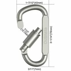 TINOR Lot De 6 Mousquetons De Verrouillage En Aluminium Avec Anneau En D Pour Camping, Voyage, Pêche, Sac à Dos -Equipement antichute Soldes 51178207 2