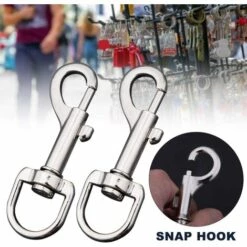 TINOR Lot De 2 Mousquetons Pivotants En Alliage De Zinc Pour Chien -Equipement antichute Soldes 51178224 4