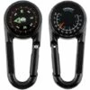 HIASDFLS Boussole Mousqueton + Compass + Thermomètre On Multifonctionnelle Compass Portable En Métal Pour Randonnée/Voyage/Camping À Lentille De Grossissement, Professionnellement 3 En 1 (Noir)