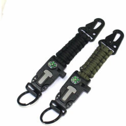 Porte-clés De Lanière De Avec Mousqueton, Lanière Tressée Porte-clés De Survie Crochet D'anneau Roi Pour L'extérieur Camping Randonnée Chasse Pêche - 2 Couleurs 2 Pièces-betterlife