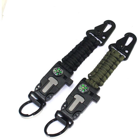 Porte-clés De Lanière De Avec Mousqueton, Lanière Tressée Porte-clés De Survie Crochet D'anneau Roi Pour L'extérieur Camping Randonnée Chasse Pêche - 2 Couleurs 2 Pièces-betterlife 3 Porte-clés De Lanière De Avec Mousqueton, Lanière Tressée Porte-clés De Survie Crochet D'anneau Roi Pour L'extérieur Camping Randonnée Chasse Pêche - 2 Couleurs 2 Pièces-betterlife