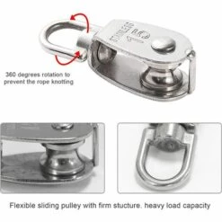SUPERMARKET Poulie En Acier Inoxydable, Poulie De Renvoi En Acier Inoxydable, Petite Poulie Pour Corde, Poulie Bloc En Acier Inoxydable, Poulie De Poulie De Poulie，Superma -Equipement antichute Soldes 51463101 3