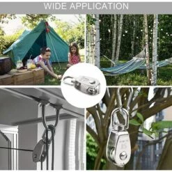 SUPERMARKET Poulie En Acier Inoxydable, Poulie De Renvoi En Acier Inoxydable, Petite Poulie Pour Corde, Poulie Bloc En Acier Inoxydable, Poulie De Poulie De Poulie，Superma -Equipement antichute Soldes 51463101 4