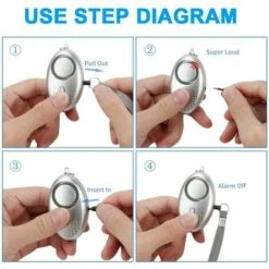 LITZEE Alarme Personnelle, Personnel Alarme, Alarme 140db Emergency Self Defense Security With LED Light For Women Girls Elderly Safety, Purple (Batteries Inclus) (Silver) -Equipement antichute Soldes 51551459 3