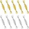 LITZEE 10 Fermoirs Magnétiques - Fermoirs à Mousquetons Pour Collier Ou Bracelet - Couleurs Dorée Et Argentée
