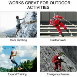 ELLE Corde D'escalade Statique De 10 Mm - Accessoire - Équipement D'évasion - Équipement D'escalade Sur Glace - Corde De Sauvetage Incendie - Bleu - 10 M -Equipement antichute Soldes 51602613 3