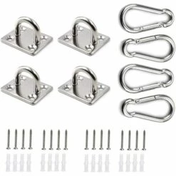 ELLE 304 Plaque à œillets Rectangulaire Et Mousquetons En Acier Inoxydable