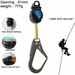 CADEAU Antichute à Rappel Automatique à Sangle 1.5 M Stop Chute+Crochet Rétractable Sangle Lifeline Equipement De Protection Individuelle Et De Securite Connexion HarnaisC -Equipement antichute Soldes 52586159 5