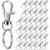 ALMI 35 Pcs Porte-clés, Pivotants Pour Clés, Mousqueton Porte Clé Métal Polissage Keychain De Crochets Anneaux Détachables, 25 Mm De Diamètre