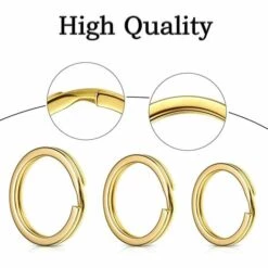 ALMI Porte-Clés[30 Pièces], Porte Cle, Anneau Brisé Plat Porte-clés En Laiton, Pour Clé De Voiture Maison, Artisanat, Lanières Organisation, 3 Tailles Différentes(Doré) -Equipement antichute Soldes 52587879 3