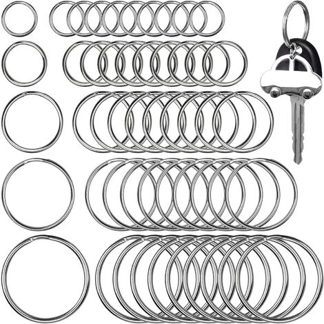 ALMI 50 Pièces Rond Anneau Mousqueton Anneau Porte Clés Acier Trempé Nickelé Porte-clés En Acier Inoxydable Pour Voiture Arts Artisanat 3 ALMI 50 Pièces Rond Anneau Mousqueton Anneau Porte Clés Acier Trempé Nickelé Porte-clés En Acier Inoxydable Pour Voiture Arts Artisanat
