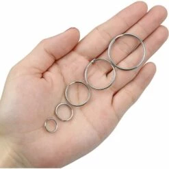 ALMI 50 Pièces Rond Anneau Mousqueton Anneau Porte Clés Acier Trempé Nickelé Porte-clés En Acier Inoxydable Pour Voiture Arts Artisanat 9 ALMI 50 Pièces Rond Anneau Mousqueton Anneau Porte Clés Acier Trempé Nickelé Porte-clés En Acier Inoxydable Pour Voiture Arts Artisanat -Equipement antichute Soldes 52587912 3