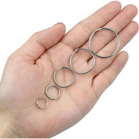 ALMI 50 Pièces Rond Anneau Mousqueton Anneau Porte Clés Acier Trempé Nickelé Porte-clés En Acier Inoxydable Pour Voiture Arts Artisanat 5 ALMI 50 Pièces Rond Anneau Mousqueton Anneau Porte Clés Acier Trempé Nickelé Porte-clés En Acier Inoxydable Pour Voiture Arts Artisanat – Image 3