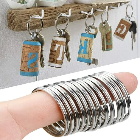 ALMI 50 Pièces Rond Anneau Mousqueton Anneau Porte Clés Acier Trempé Nickelé Porte-clés En Acier Inoxydable Pour Voiture Arts Artisanat 6 ALMI 50 Pièces Rond Anneau Mousqueton Anneau Porte Clés Acier Trempé Nickelé Porte-clés En Acier Inoxydable Pour Voiture Arts Artisanat – Image 4