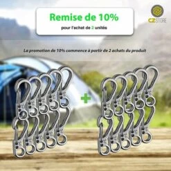 VERSAILLESFR Mini Mousqueton|Lot De 10|Poids Maximum 15 KG|Mousqueton Porte Clé|Gris OU Noir|mousquetons Porte Clés Pour Camping/randonnée/Escalade Versailles -Equipement antichute Soldes 52723351 5