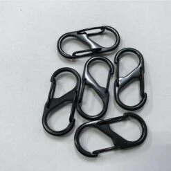 VERSAILLESFR 20 Pièces Mini S Forme Mousqueton Clips Mousquetons En Alliage D'aluminium 8 Formes Durable Léger étanche Double Boucle, Pour Maison, Randonnée En Plein AAir, Pêche, Camping, Voyages Etc—Noir Versailles -Equipement antichute Soldes 52723353 5