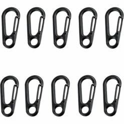 SUPERMARKET 10pcs Mini Clip Mousqueton,Prises D'escalade Clip Boucle Printemps Fermoirs Pour Sac à Dos Pour Camping Escalade Randonnée Porte-clés Extérieur (Noir)，Superma