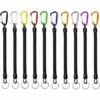 KARTOKNER Lanière De Porte-clés à Ressort Longes De Pêche Rétractables Corde à Ressort En Plastique, Porte-Clés En Métal, Pour Pêche, Surf, Randonnée, L'alpinisme Etc—8 Pièces (Couleur Aléatoire)