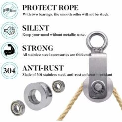 HKLFFJA 2 Poulies, Poulies à Câble, Poulies En Acier Inoxydable 304 De 34 Mm -Equipement antichute Soldes 53555767 3