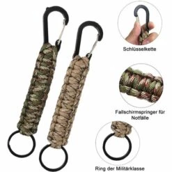 GDRHVFD Lot De 5 Porte-Clés En Paracorde Avec Mousqueton, Anneau De Lanière Tressée Pour Clés, Couteau, Lampe De Poche, Camping, Randonnée, Sac À Dos Pour Homme Et Femme - 5 Couleurs -Equipement antichute Soldes 53829852 3