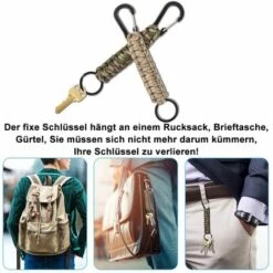 GDRHVFD Lot De 5 Porte-Clés En Paracorde Avec Mousqueton, Anneau De Lanière Tressée Pour Clés, Couteau, Lampe De Poche, Camping, Randonnée, Sac À Dos Pour Homme Et Femme - 5 Couleurs -Equipement antichute Soldes 53829852 5