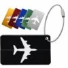 BEARSU Étiquette De Bagage 6 Pièces Étiquette De Bagage D'avion Étiquette De Bagage En Alliage D'aluminium Avec Cordon En Acier Inoxydable Et étiquette De Bagage En Carte PVC étanche (6 Couleurs) -Equipement antichute Soldes 54291451 1