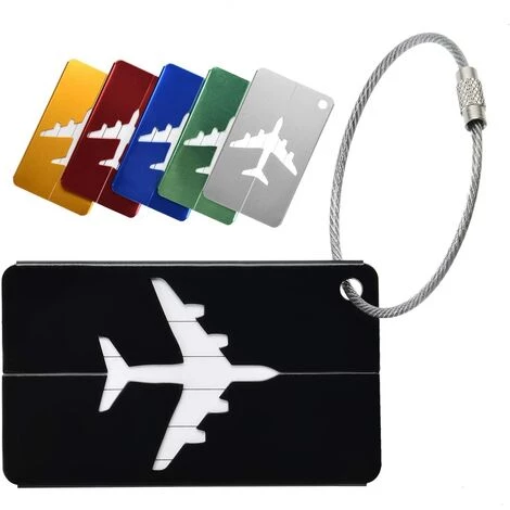 BEARSU Étiquette De Bagage 6 Pièces Étiquette De Bagage D'avion Étiquette De Bagage En Alliage D'aluminium Avec Cordon En Acier Inoxydable Et étiquette De Bagage En Carte PVC étanche (6 Couleurs) 4 BEARSU Étiquette De Bagage 6 Pièces Étiquette De Bagage D'avion Étiquette De Bagage En Alliage D'aluminium Avec Cordon En Acier Inoxydable Et étiquette De Bagage En Carte PVC étanche (6 Couleurs) – Image 2
