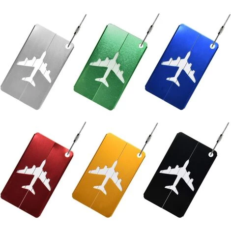 BEARSU Étiquette De Bagage 6 Pièces Étiquette De Bagage D'avion Étiquette De Bagage En Alliage D'aluminium Avec Cordon En Acier Inoxydable Et étiquette De Bagage En Carte PVC étanche (6 Couleurs) 7 BEARSU Étiquette De Bagage 6 Pièces Étiquette De Bagage D'avion Étiquette De Bagage En Alliage D'aluminium Avec Cordon En Acier Inoxydable Et étiquette De Bagage En Carte PVC étanche (6 Couleurs) – Image 5