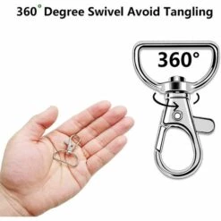 ILOVEMILAN Environ 20pcs Fermoirs Mousquetons Pivotants, Fermoir à Anneau En D Fermoir Porte-clés Clip De Mousqueton Pour Cordon, Macramé, Mousqueton Sac A Main, Alliage De Zinc, 20X39mm -Equipement antichute Soldes 54412955 3