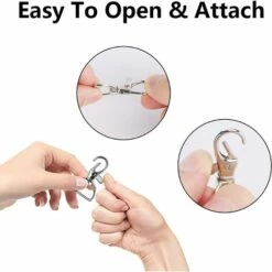 ILOVEMILAN Environ 20pcs Fermoirs Mousquetons Pivotants, Fermoir à Anneau En D Fermoir Porte-clés Clip De Mousqueton Pour Cordon, Macramé, Mousqueton Sac A Main, Alliage De Zinc, 20X39mm -Equipement antichute Soldes 54412955 4