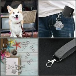 ILOVEMILAN Environ 20pcs Fermoirs Mousquetons Pivotants, Fermoir à Anneau En D Fermoir Porte-clés Clip De Mousqueton Pour Cordon, Macramé, Mousqueton Sac A Main, Alliage De Zinc, 20X39mm -Equipement antichute Soldes 54412955 5