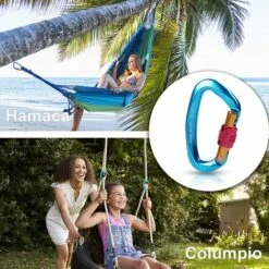 PERLE RARE 2 Mousquetons De Verrouillage Mousquetons Escalade 25 KN Robustes Avec Fermeture à Vis Pour Escalade Forme De D Pour Escalade En Plein Air Camping Hamacs Laisse Pour Chien -Equipement antichute Soldes 54846525 4