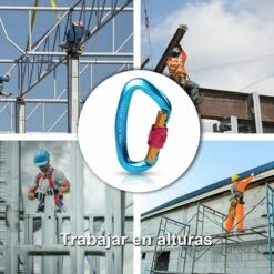 PERLE RARE 2 Mousquetons De Verrouillage Mousquetons Escalade 25 KN Robustes Avec Fermeture à Vis Pour Escalade Forme De D Pour Escalade En Plein Air Camping Hamacs Laisse Pour Chien -Equipement antichute Soldes 54846525 5