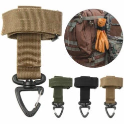 THSINDE 4 PCS Mousqueton De Ceinture, Sangle En Nylon Avec Porte-Clés Anti-Friction Boucle De Gilet Tactique Pour Plein Air, Camping, Randonnée