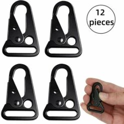 12 Pièces Ceinture à Suspendre Mousqueton, Mousqueton Tactique, Crochet Tactique, Mousqueton Suspendu Tactique, Convient Pour L'alpinisme, Le Camping, La Randonnée, Les Activités De Plein Air (Noir)，Starlight -Equipement antichute Soldes 55041857 3