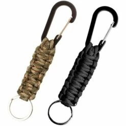 DECKON 2pcs Porte-Clés D'Équipement De Sports De Plein Air Mousqueton En Corde Tressée Porte-Clés D'Outil De Survie Camping Pêche Randonnée Voyage Sac À Dos D'Alpinisme