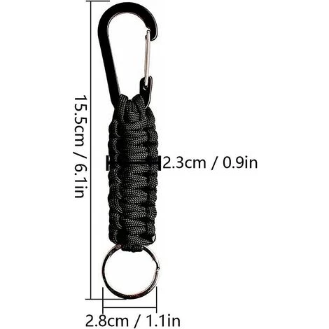 DECKON 2pcs Porte-Clés D'Équipement De Sports De Plein Air Mousqueton En Corde Tressée Porte-Clés D'Outil De Survie Camping Pêche Randonnée Voyage Sac À Dos D'Alpinisme 5 DECKON 2pcs Porte-Clés D'Équipement De Sports De Plein Air Mousqueton En Corde Tressée Porte-Clés D'Outil De Survie Camping Pêche Randonnée Voyage Sac À Dos D'Alpinisme – Image 3