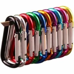 BRIDAY 18 Pièces De Porte-clés Mousqueton En Aluminium En Forme De D Multicolore Adapté Au Voyage De Camping En Plein Air/tente/camping/famille/RV/pêche/randonnée Et Porte-clés